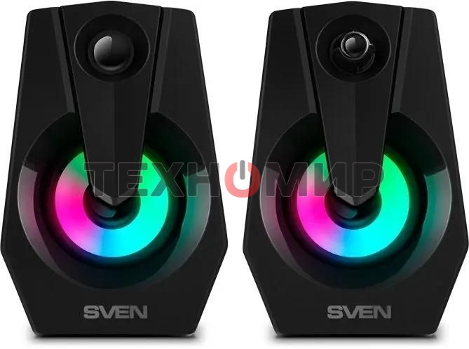 Акустическая система Sven 370 2.0 черные (2x2W, USB, RGb подсветка)