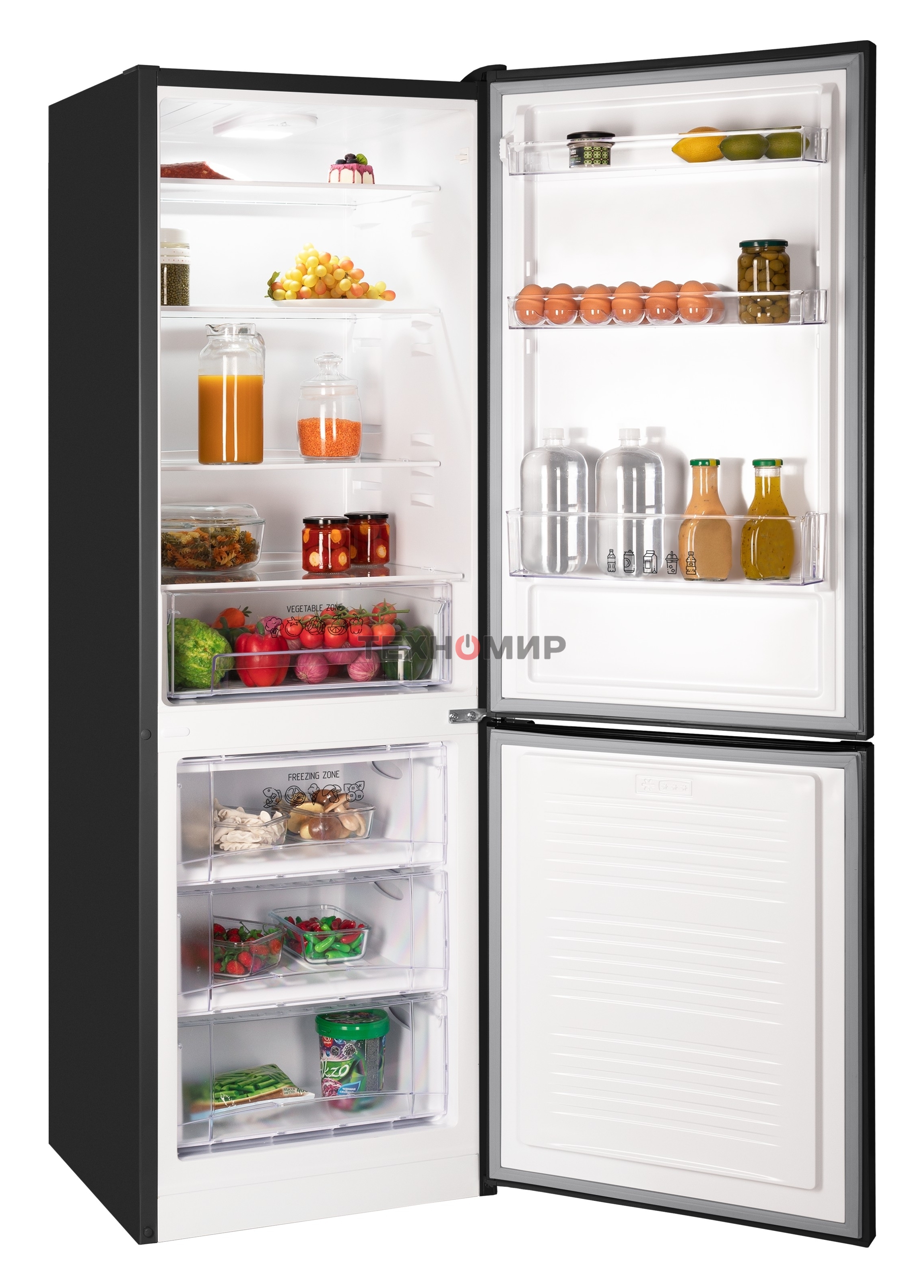 Холодильник Nordfrost NRB 132 B черный двухкамерный 205/100 л морозилка снизу, капельная система