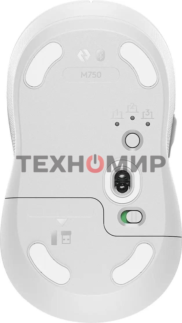 Мышь беспроводная Logitech M750 белый, 4000 dpi, радиоканал, Bluetooth, USB, кнопки - 5