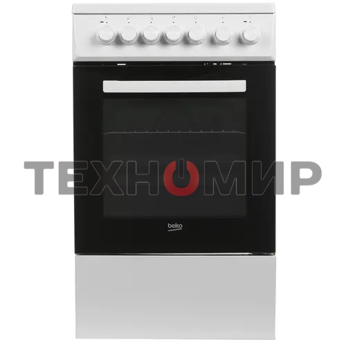Плита электрическая Beko FSE57110GW белый, конфорок 4 шт, духовка 55 л, гриль, 50 см x 85 см x 60 см