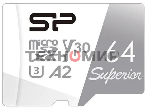Флеш карта microSD 64Gb Silicon Power Superior Pro A2 microSDXC Class 10 UHS-I U3 Colorful 100/80 Mb/s