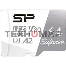 Флеш карта microSD 64Gb Silicon Power Superior Pro A2 microSDXC Class 10 UHS-I U3 Colorful 100/80 Mb/s
