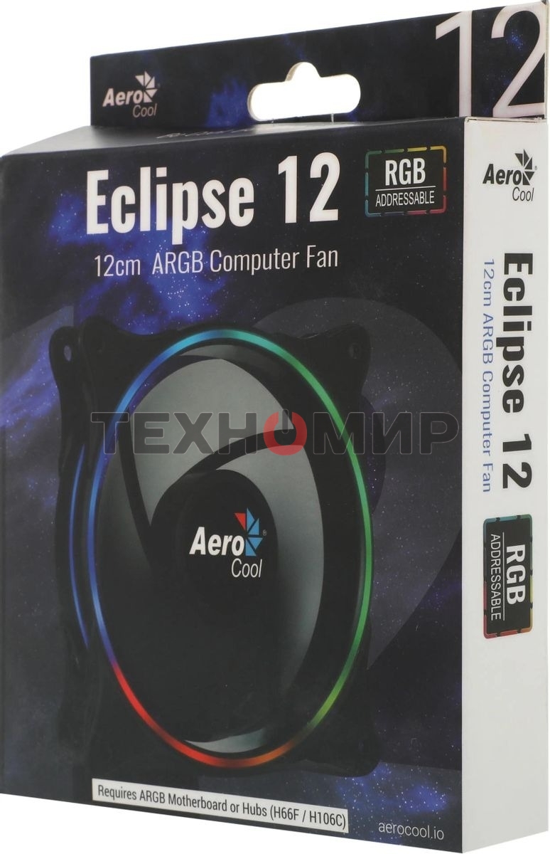 Вентилятор для корпуса Aerocool/Formula Eclipse 12 черный, 120 мм, 1200 об/мин, 19.8 дБ, 6 pin