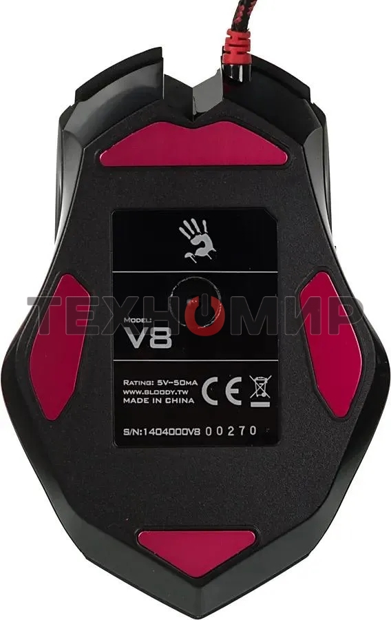 Мышь проводная A4Tech Bloody V8M Max черный, 12000 dpi, USB, кнопки - 10