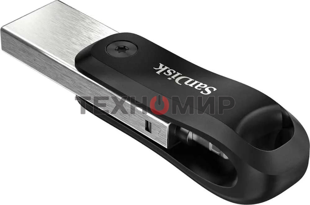 Флешка USB SanDisk IX60N iXpand Go (SDIX60N-064G-GN6NN), 64Gb, USB 3.0/Lightning, R/W 150/70, черный/серебристый