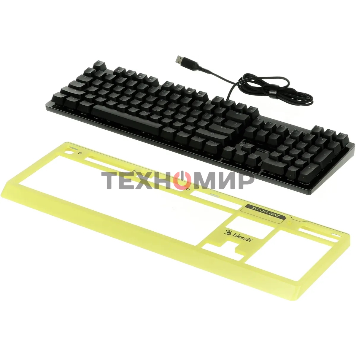 Клавиатура проводная A4Tech Bloody B810RC Punk USB желтый/черный