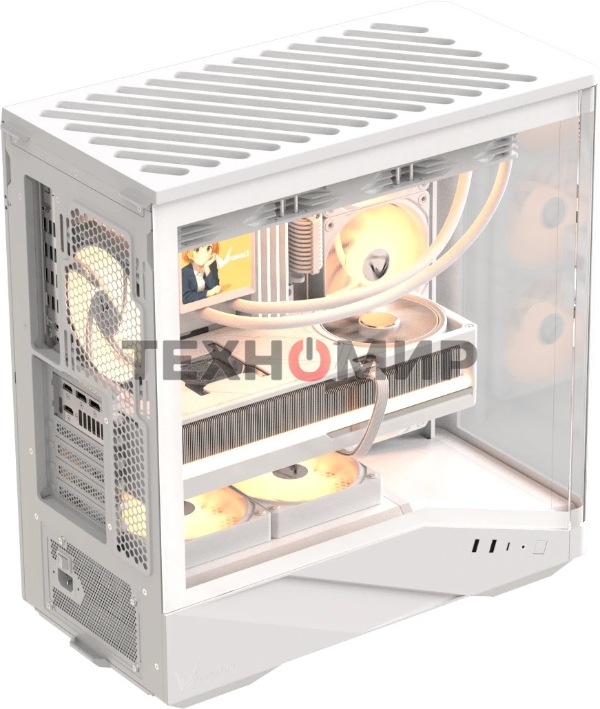 Компьютерный корпус Formula V Line Crystal U9 PA White, ATX, TYPE-C*1, USB3.0*2, Curved Glass, SIDE 3x PERFORMANCE ARGB, REAR 1x PERFORMANCE ARGB