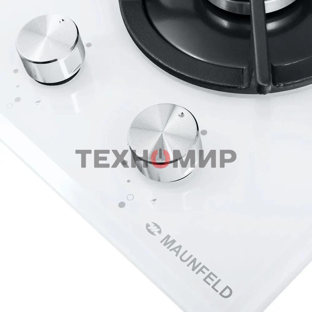 Газовая варочная панель Maunfeld EGHG.32.1CW/G, 2 конфорки, закаленное стекло, белый