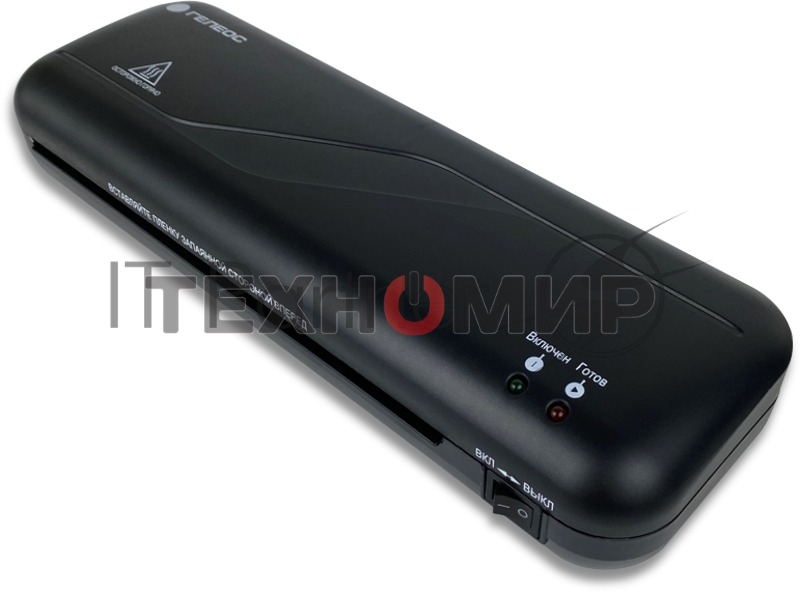 Ламинатор Гелеос ЛМ A4 Старт, А4, 2х150 (пленка 75-150мкм), 300 мм/мин, 2 вала, пласт. корпус, мах толщина 0,6мм