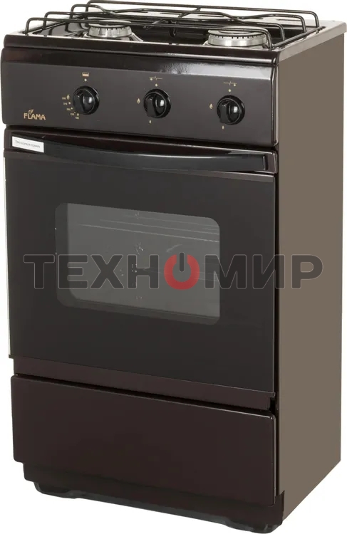 Плита газовая Flama CG 3202 B коричневый, конфорок 2 шт, духовка 30 л, 50 см x 85 см x 35 см