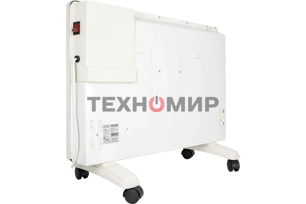 Конвектор электрический Ресанта ОК-2000Е белый, 2000 Вт, 20 м2, термостат, дисплей