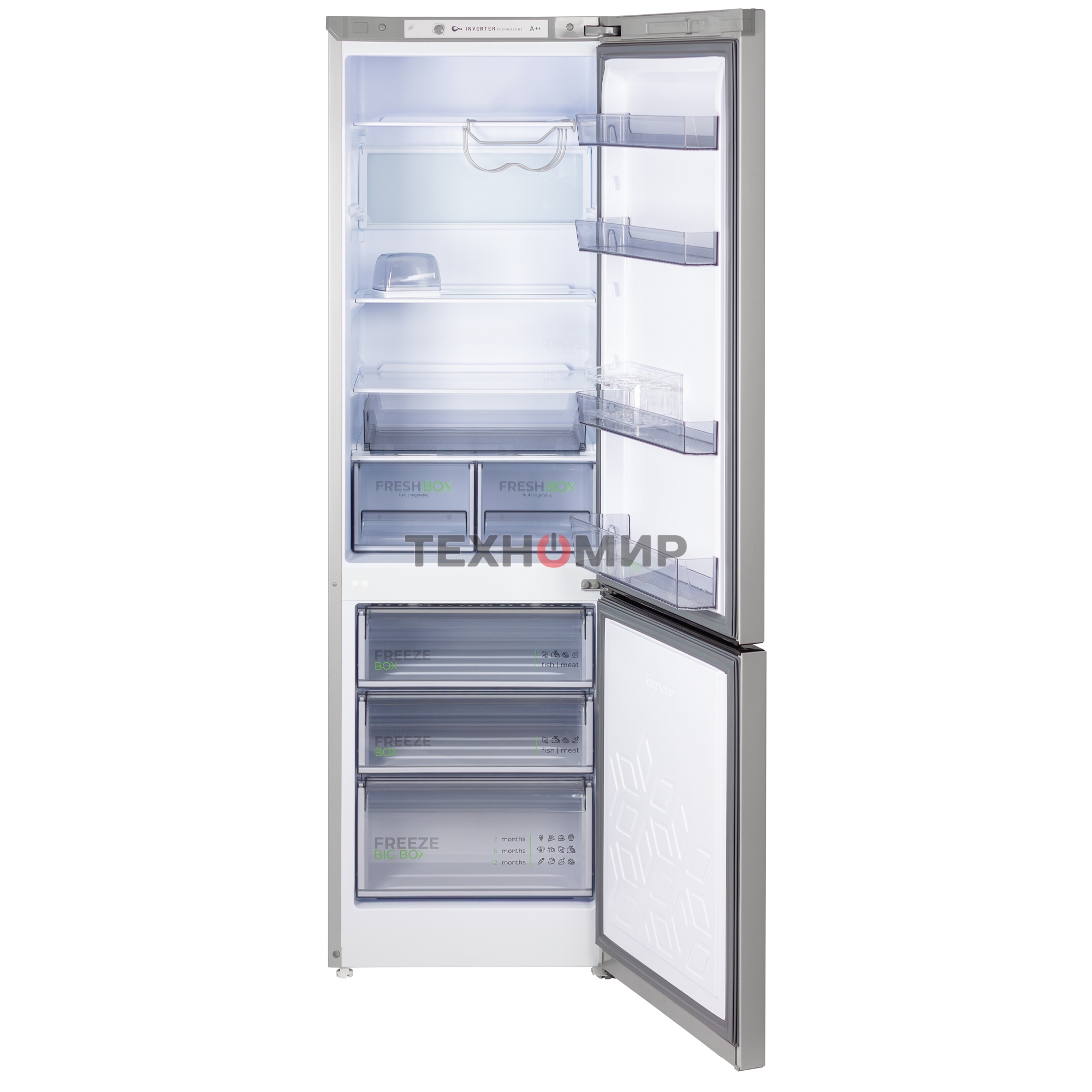 Холодильник Бирюса M6130 металлик двухкамерный 245/100л морозилка снизу