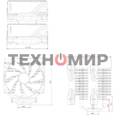 Устройство охлаждения(кулер) ID-Cooling Frozn A720 черный 140мм алюминий+медь 2000rpm 33.5db 4-pin 300W 163мм