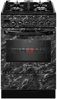Плита комбинированная Gefest ПГЭ 5502-04 0053 черный, конфорок 4 шт, духовка 55 л, 50 см x 85 см x 58.5 см