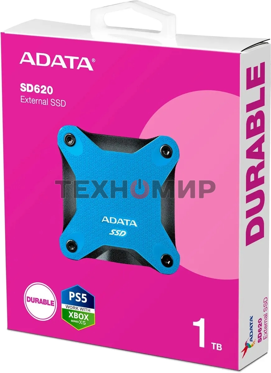 Внешний SSD ADATA SD620, 1TB, USB 3.2 Gen 2 Type-A, R/W 520/460, синий