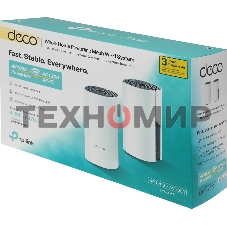 Бесшовный Mesh роутер TP-Link DECO P9 (2-PACK) AC1200 10/100/1000BASE-TX белый (упак.:2шт)