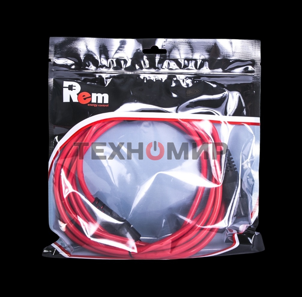 Шнур питания с фиксатором REM IEC 60320 C13/IEC 60320 C14, 10 А/250 В (3 * 1,0), 3 м, красный R-10-Cord-C13-C14-3-Red