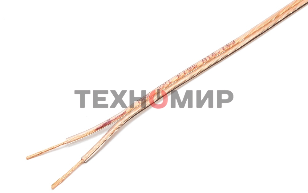 Акустический кабель Power Cube, 2x1,0, 100M, прозрачный, на катушке