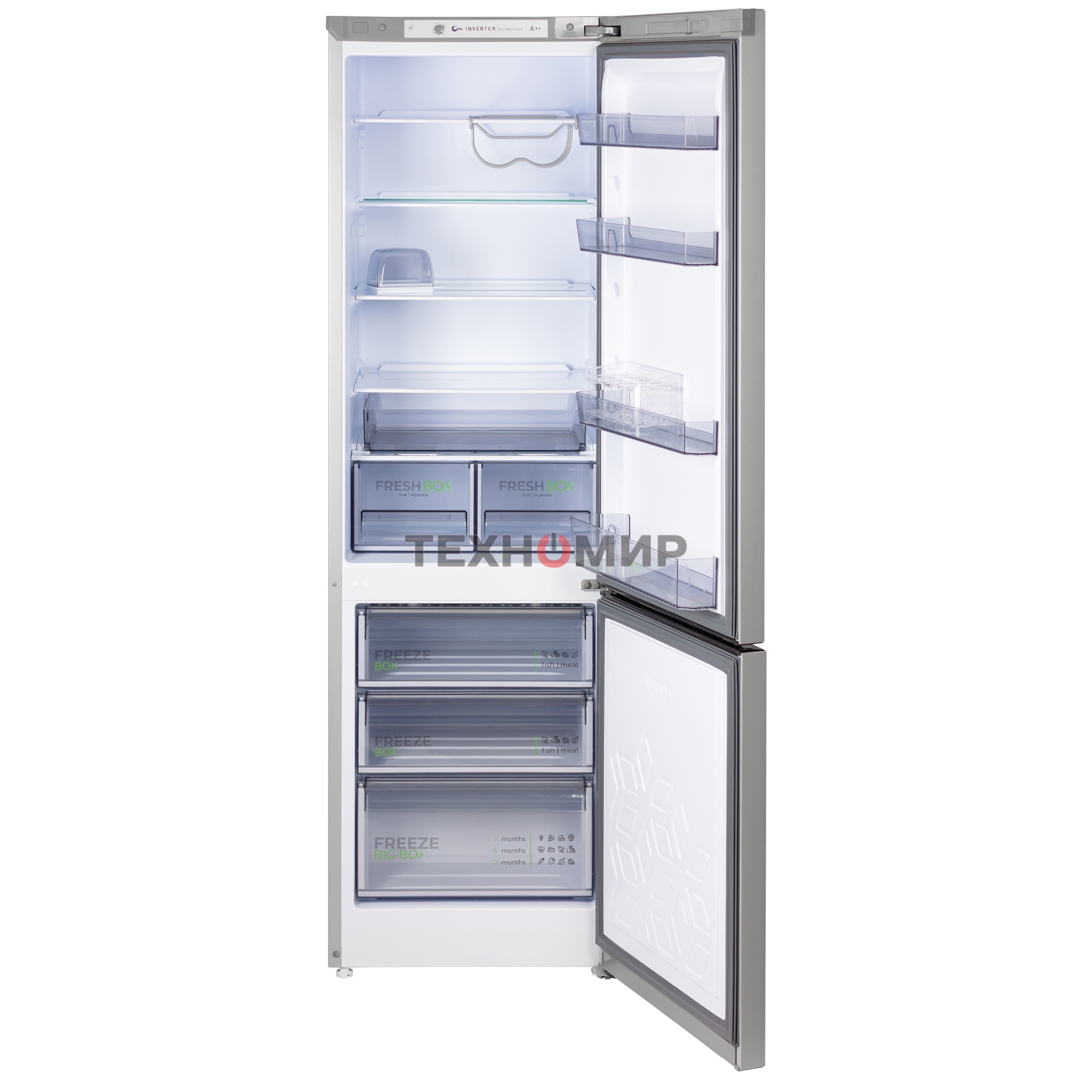 Холодильник Бирюса M6130 металлик двухкамерный 245/100л морозилка снизу