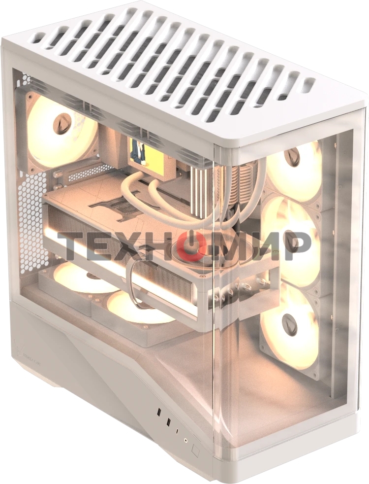 Компьютерный корпус Formula V Line Crystal U9 PA White, ATX, TYPE-C*1, USB3.0*2, Curved Glass, SIDE 3x PERFORMANCE ARGB, REAR 1x PERFORMANCE ARGB