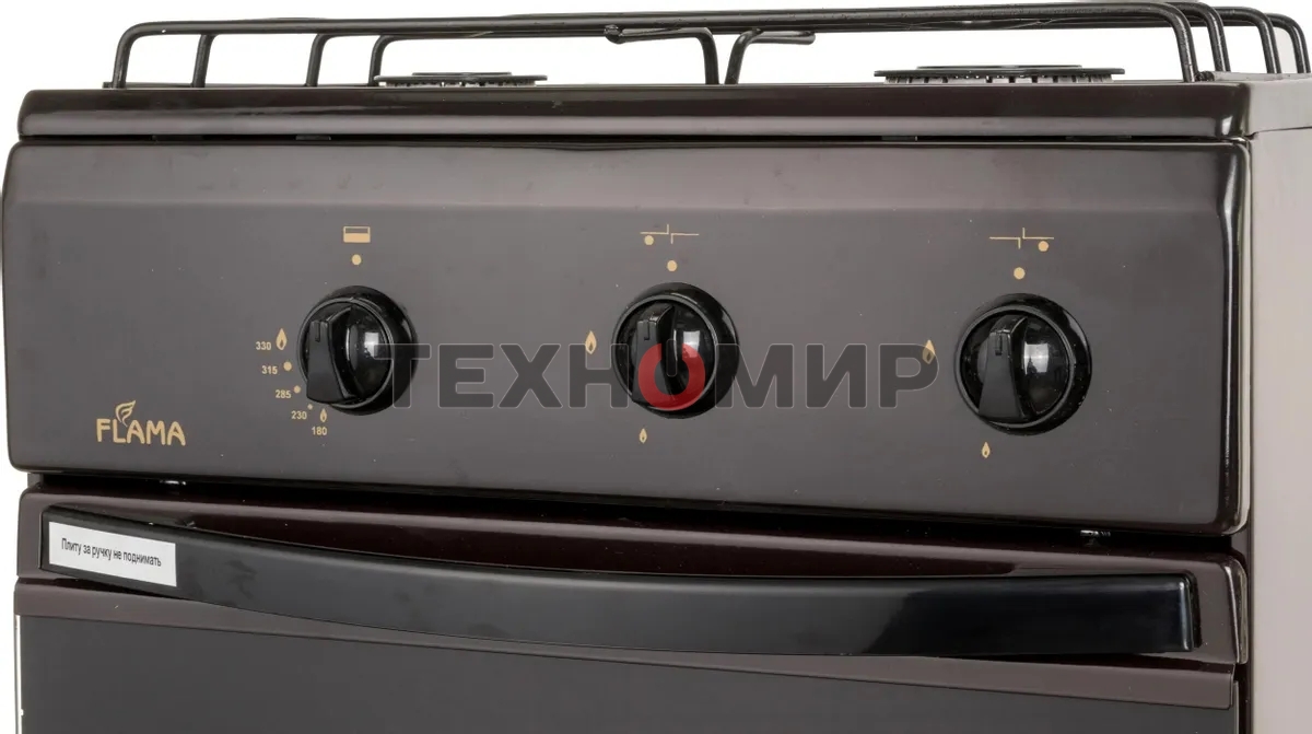Плита газовая Flama CG 3202 B коричневый, конфорок 2 шт, духовка 30 л, 50 см x 85 см x 35 см