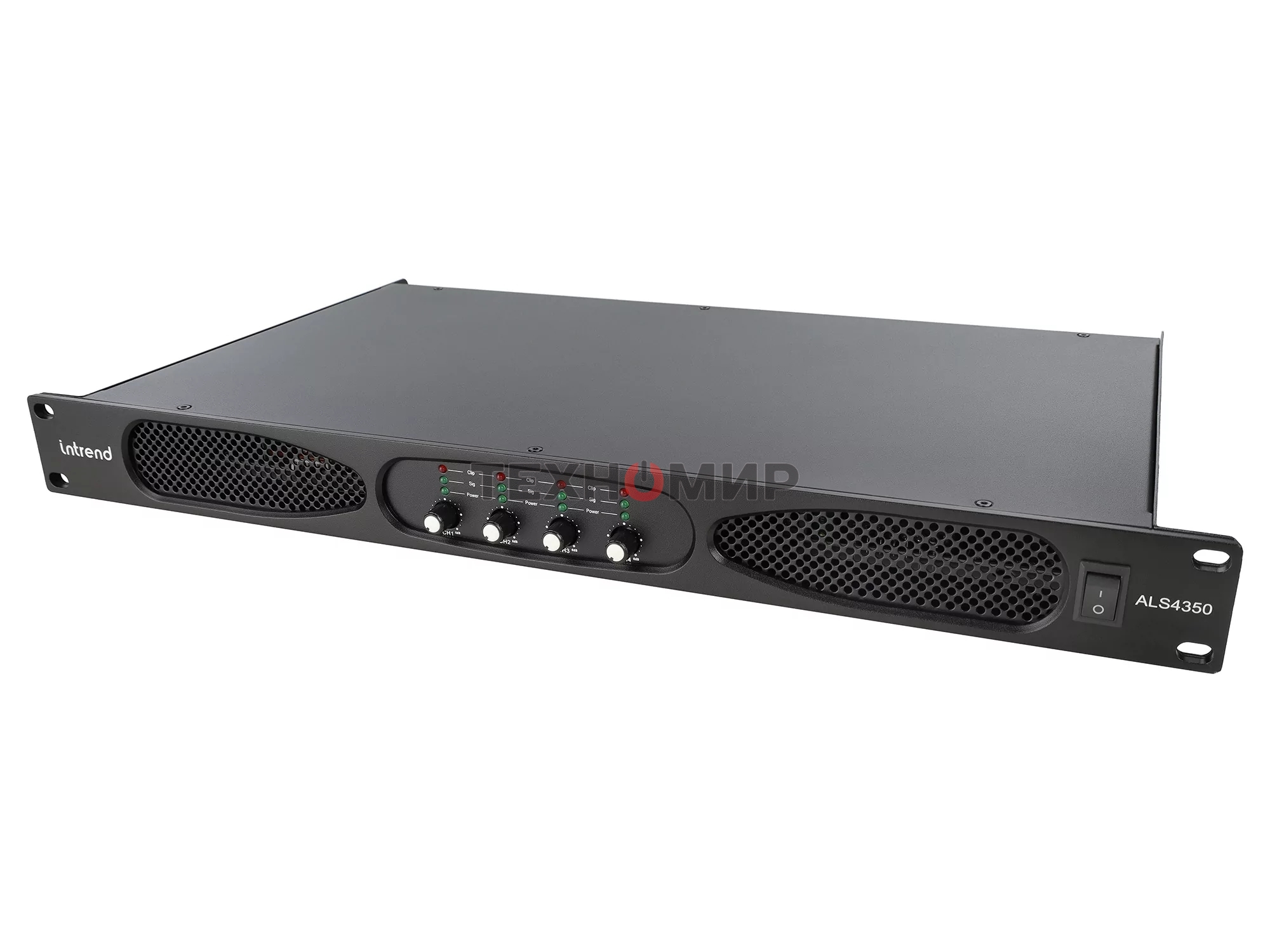 Усилитель Intrend ALS 4350 Четырехканальный, 4х350Вт/8Ом, 4х580Вт/4Ом, 2х1160Вт/8Ом