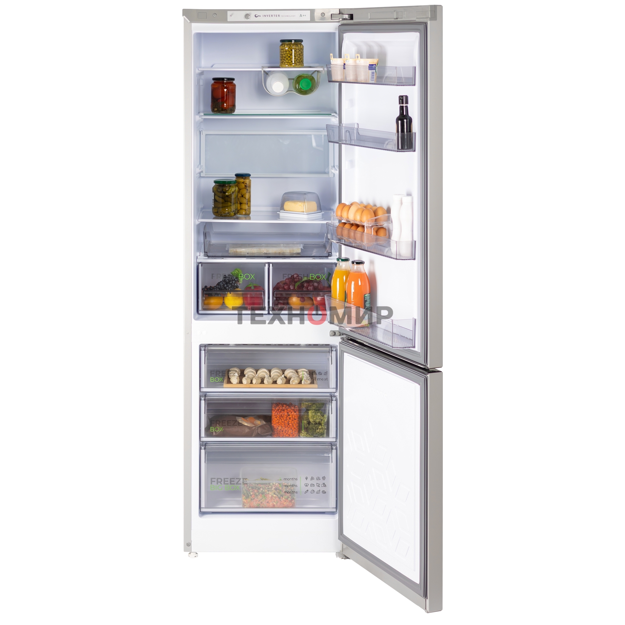 Холодильник Бирюса M6130 металлик двухкамерный 245/100л морозилка снизу