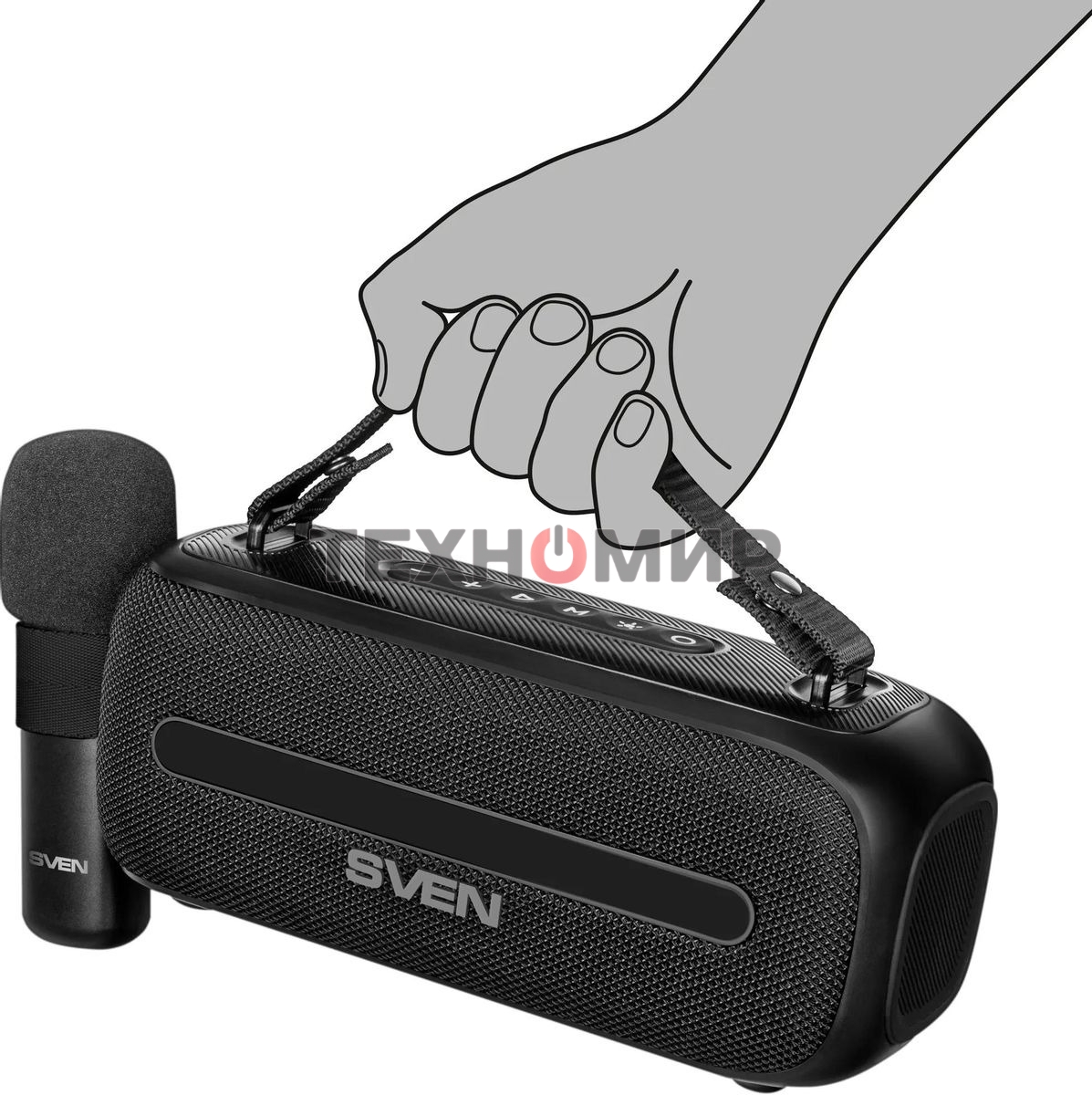 Колонка портативная Sven PS-255 черный 12W 1.0 BT 3600mAh (SV-022563)