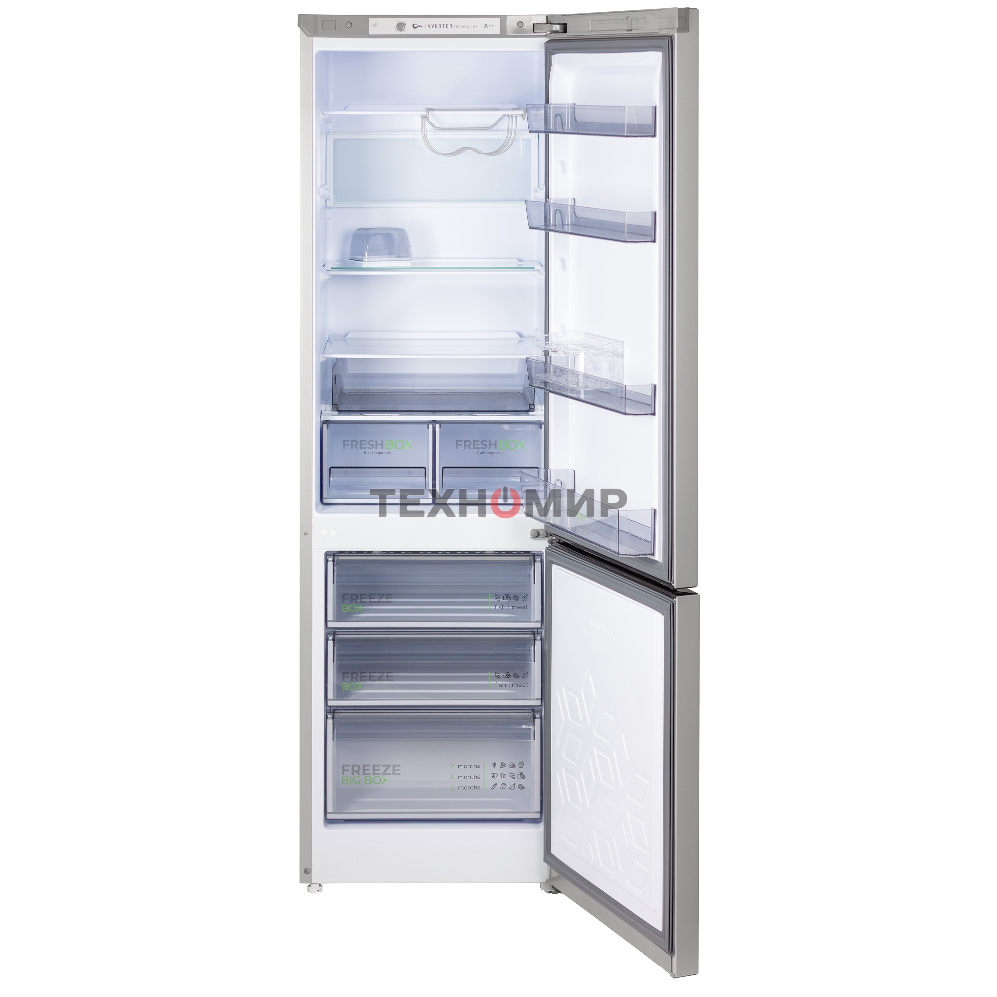 Холодильник Бирюса M6130 металлик двухкамерный 245/100л морозилка снизу