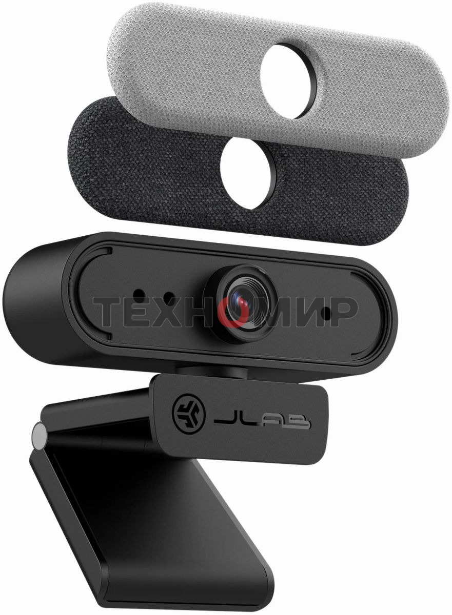 Веб-камера JLab Epic 2560x1440, 30 кадр/с, USB Type-A, микрофон (2 шт), автоматическая фокусировка, автоосвещение, универсальное крепление