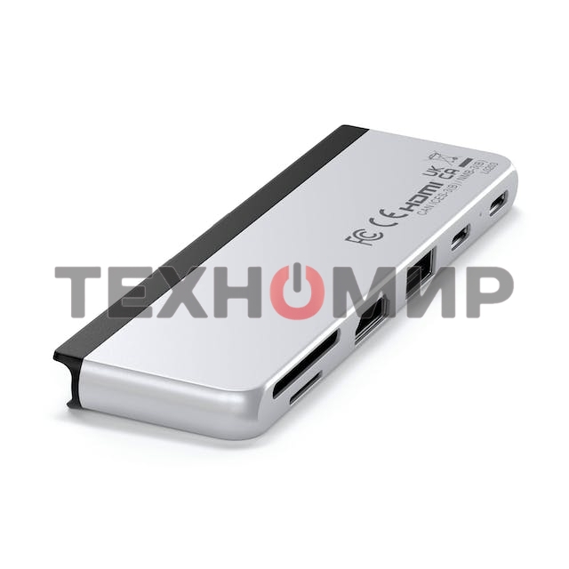 USB-концентратор двойной Satechi Dual USB-C Hub For Surface Pro 9, серебристый