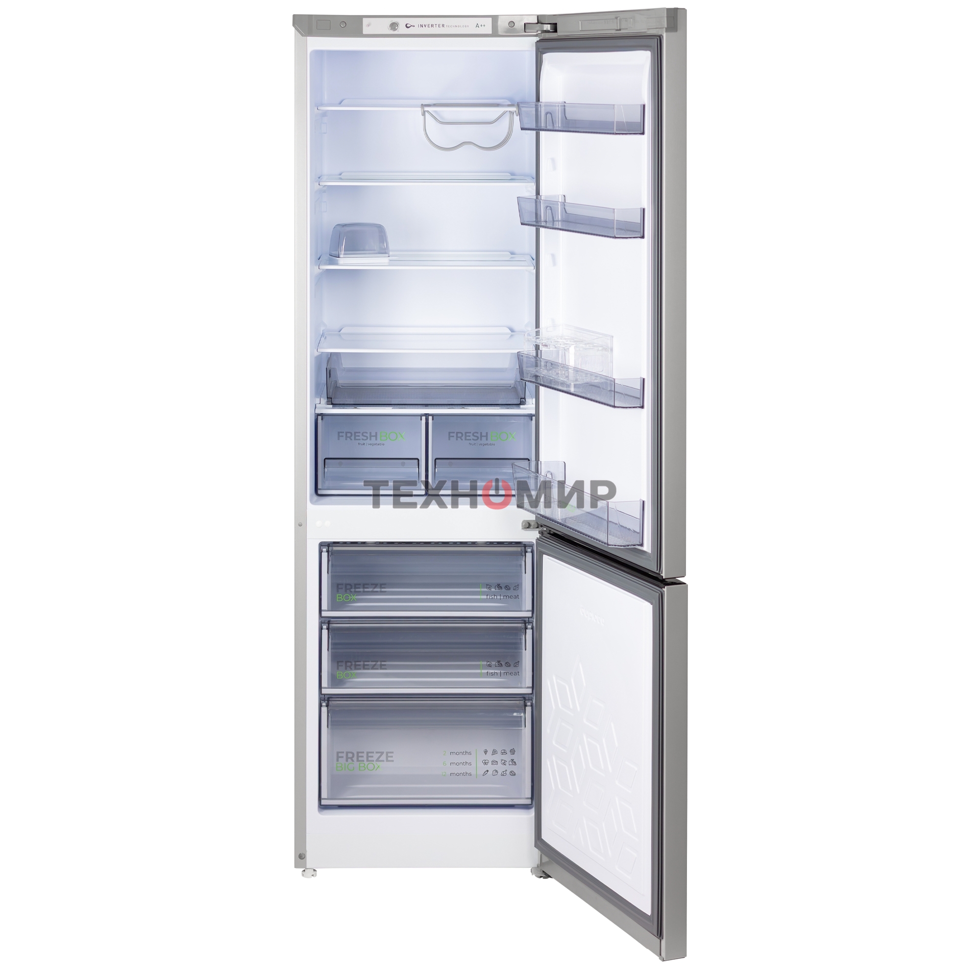 Холодильник Бирюса M6130 металлик двухкамерный 245/100л морозилка снизу