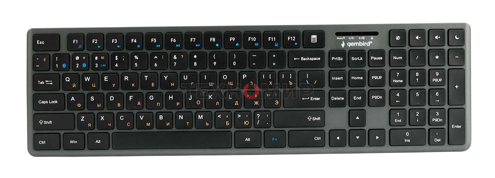 Клавиатура Gembird KBW-8460 беспроводная, Bluetooth, радиоканал, чёрный