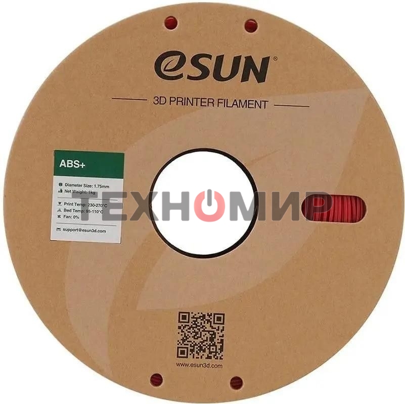 Пластик для принтера 3D Esun ABS+175R1 ABS d1.75мм 1кг 1цв. красный