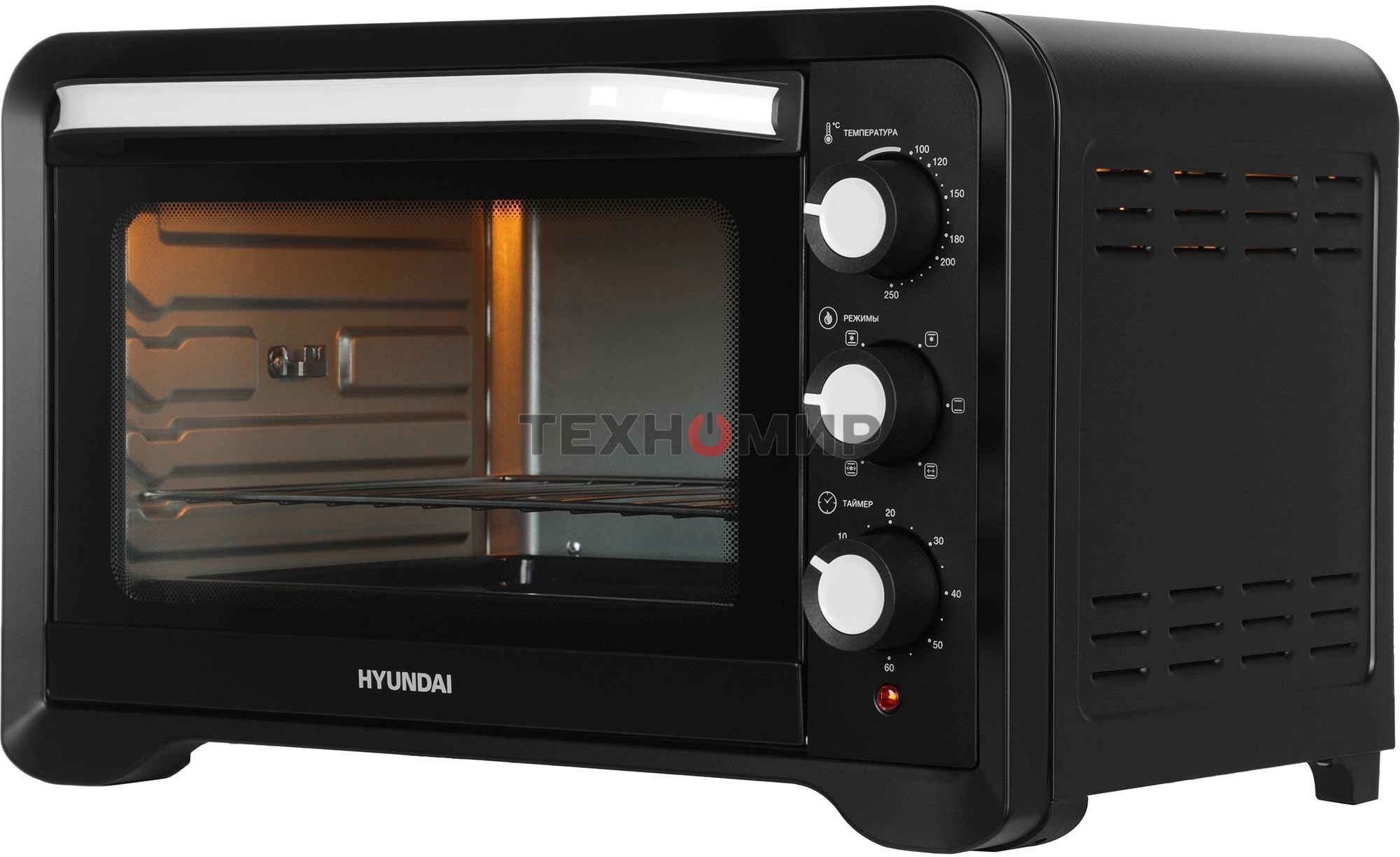 Мини-печь Hyundai MIO-HY094 35 л, 1600 Вт, черный