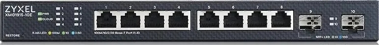 Коммутатор мультигигабитный Smart L3 Lite Zyxel NebulaFlex XMG1915-10E, 8xRJ-45: 1/2.5G, 2xSFP+, бесшумный (без вентилятора)