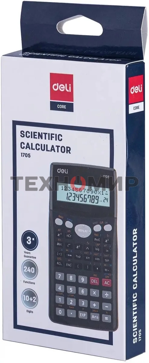 Калькулятор научный Deli E1705 черный 10+2-разр.