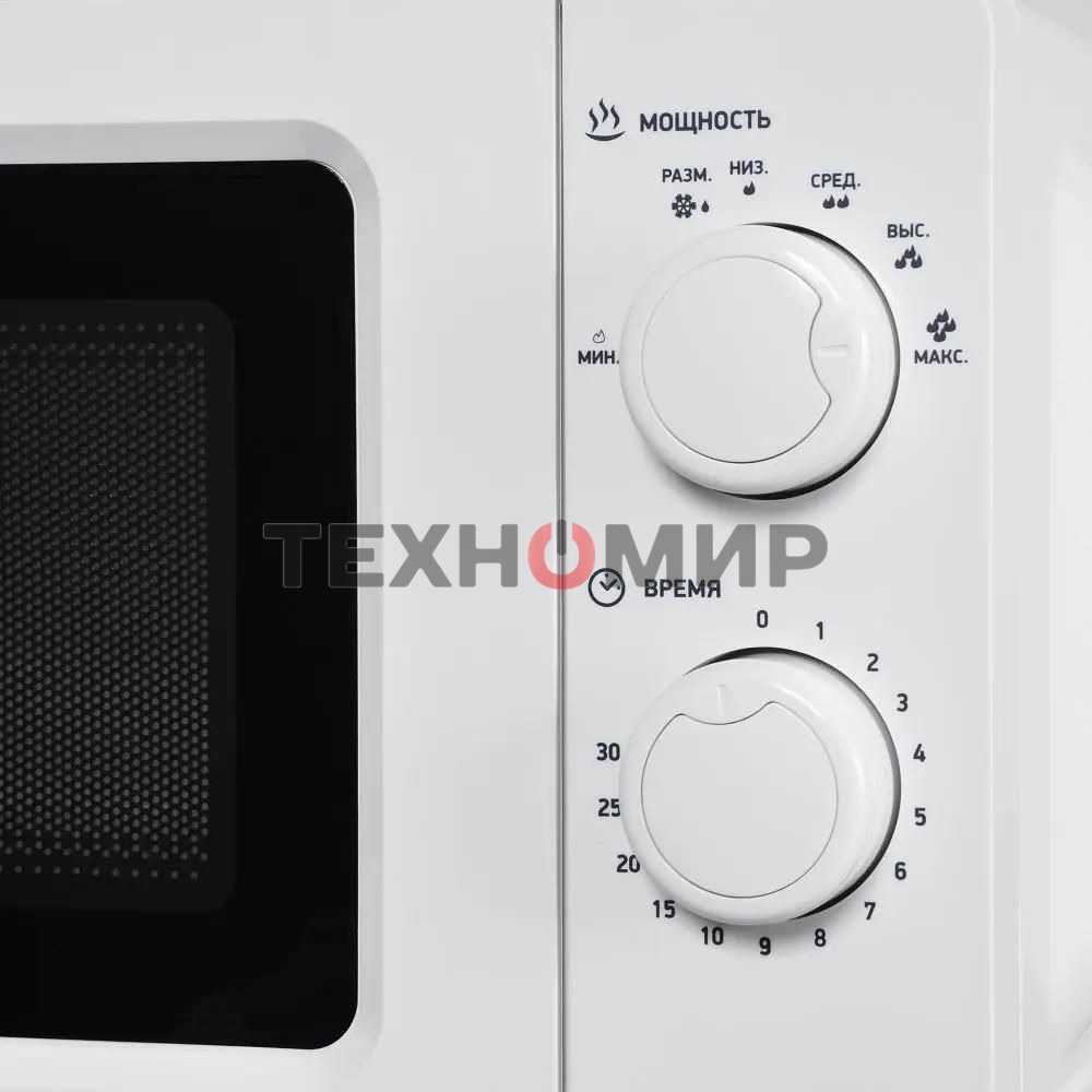 Микроволновая печь Starwind SMW3020 белый, 20 л, 700 Вт, переключатели - поворотный механизм