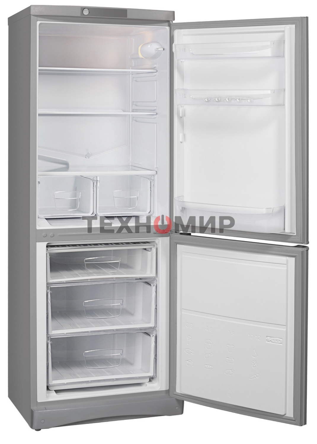 Холодильник Indesit ES 16 GA двухкамерный 193/85 л морозилка снизу, капельная система серебристый