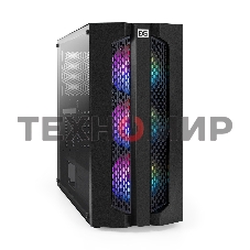 Компьютерный корпус Miditower ExeGate EVO-9205-EVO800 (ATX, БП EVO800RGb с вент. 12 см, с окном, 1хUSB+1хUSB 3.0, аудио, черный, 3 вент. 12см с RGb подсветкой)