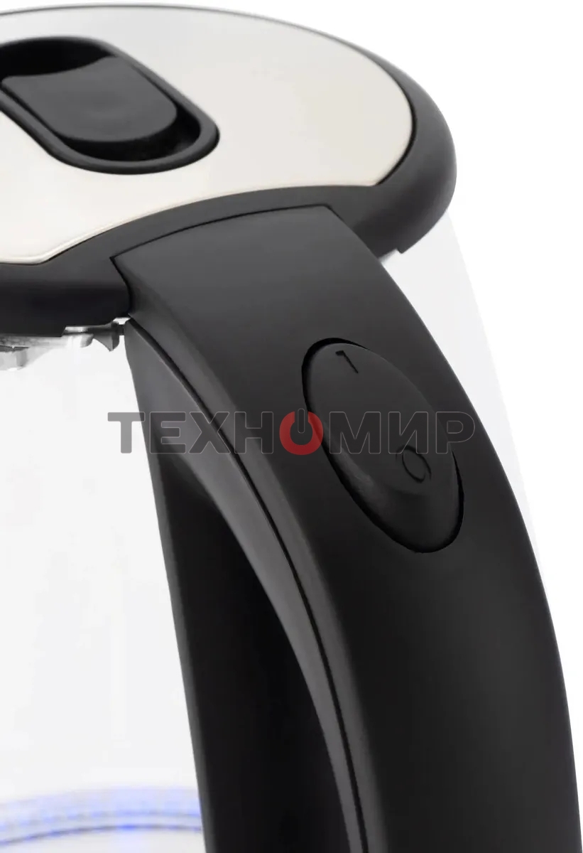 Чайник электрический Starwind SKG4777 1.8 л, 2000 Вт, черный/прозрачный (корпус: стекло)