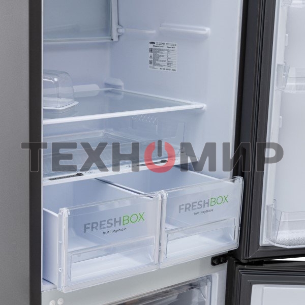 Холодильник Бирюса B-W6133 графит двухкамерный 210/100 л морозилка снизу, аавтоматическое оттаивание