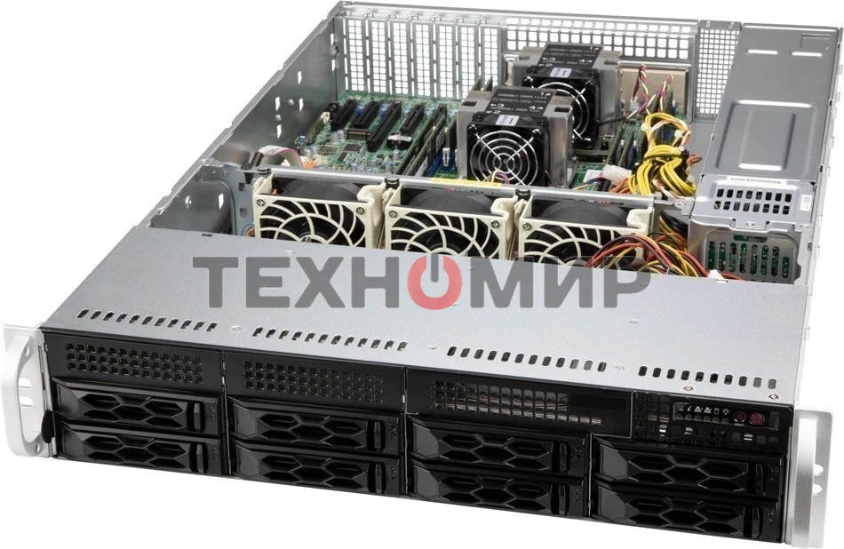 Компьютерный корпус Supermicro CSE-LA25TQC-R609LP, 2U Dual and Single Intel and AMD CPUs, 7 low-profile expansion slot(s), 8 x 3.5