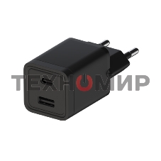 Сетевое зарядное устройство Maxvi A304 Type-C\USB 3A 15W, черный