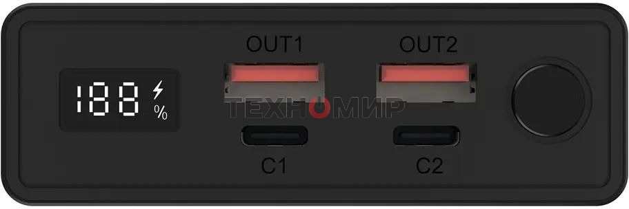 Портативный аккумулятор Digma DGPD100WA 20000mAh QC3.0/PD3.0 100W 5A 2xUSB-A/2xUSB-C черный