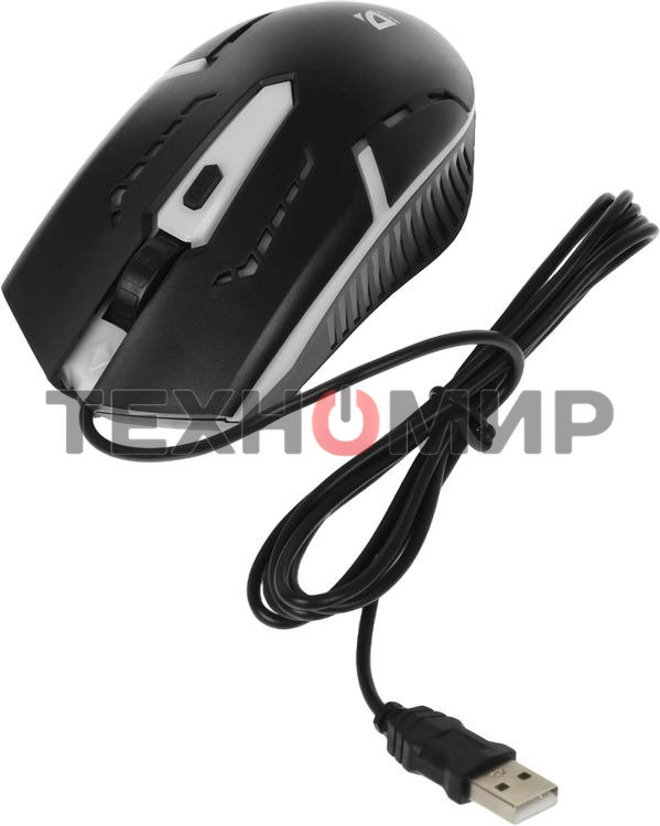 Мышь проводная Defender Flash MB-600L черный, 1200 dpi, USB, кнопки - 4