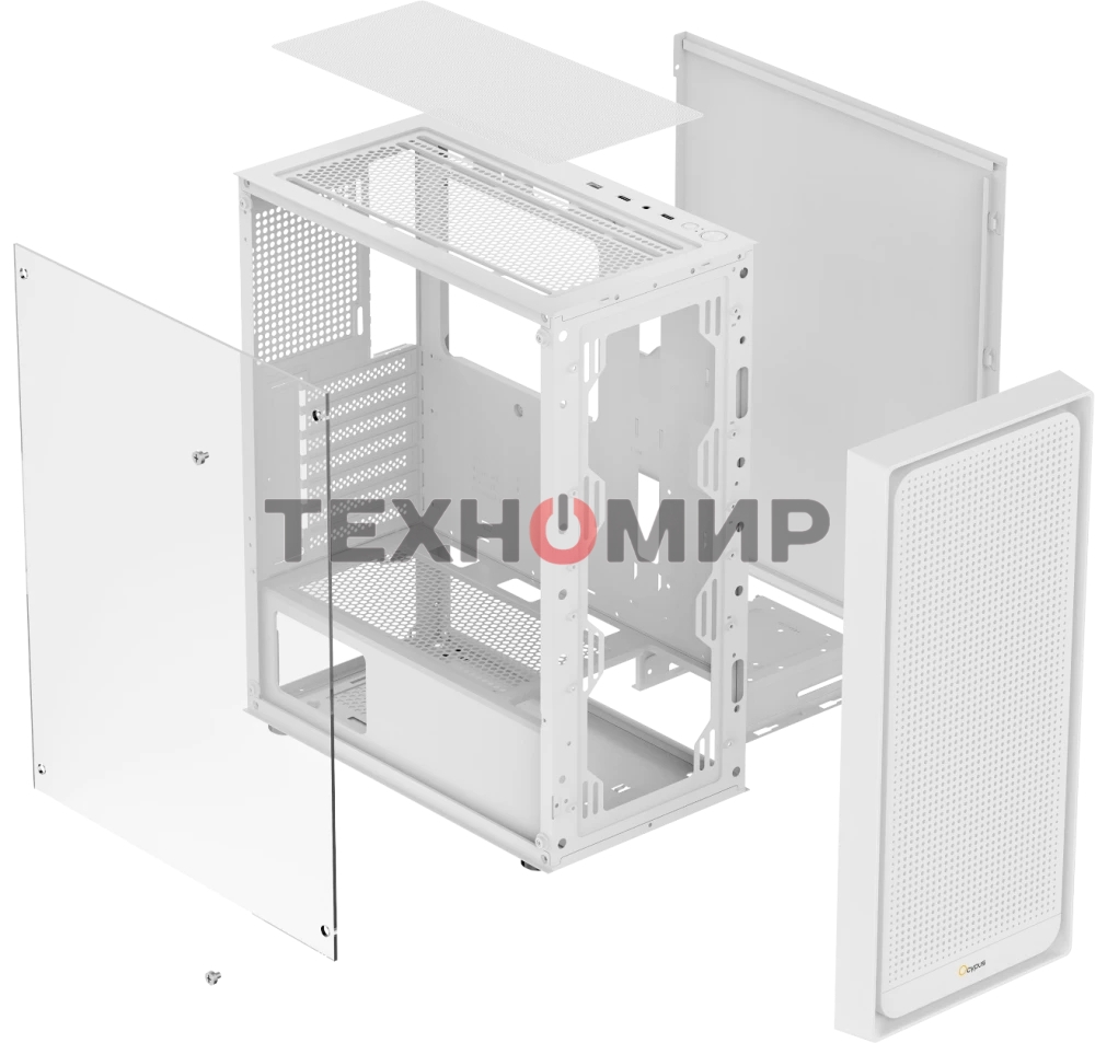 Компьютерный корпус Ocypus Gaммa C50 без БП белый (Gaммa-C50-WHG000XX-GL)