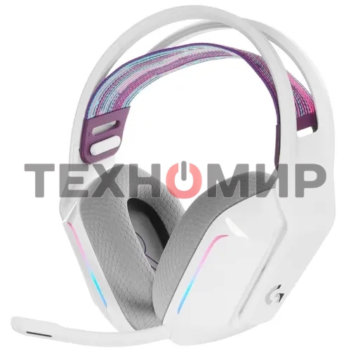 Наушники LOGITECH G733 беспроводные игровые белые (USB, 2,4 ГГц, PRO-G 40 мм, RGB подсветка, 981-000886/981-000883)