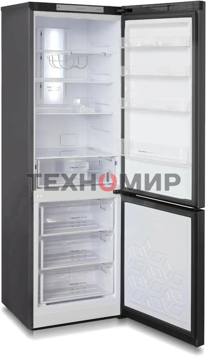 Холодильник Бирюса Б-W980NF графит двухкамерный 240/130л морозилка снизу, No Frost