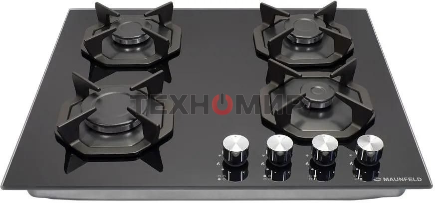 Газовая варочная панель Maunfeld EGHG.64.2CB/G, 4 конфорки, закаленное стекло, черный